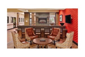 soft indoor seating area of North Houston Transitional Care