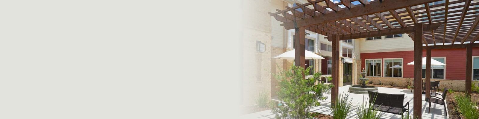 Veranda and outdoor seating area of North Houston Transitional Care